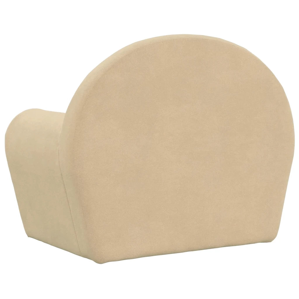 vidaXL Divano per Bambini Crema in Morbido Peluche
