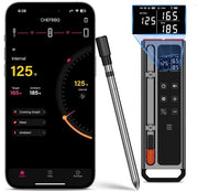 Termometro wireless per carne con Bluetooth - 500 FT di portata e schermo LCD per barbecue e cucina