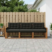 Set di divani da esterno con cuscino 3 pcs Naturale e Nero 3381216