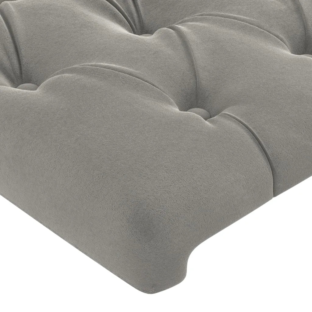 Testiera | Testata ad Orecchio Grigio Chiaro 93x16x118/128 cm in Velluto