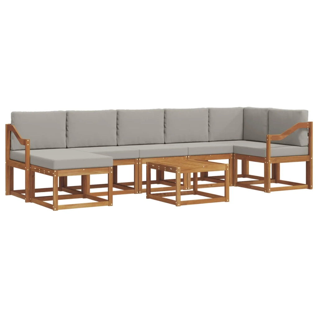 Set di divani da esterno 8 pcs Grigio Naturale e Chiaro 3366759