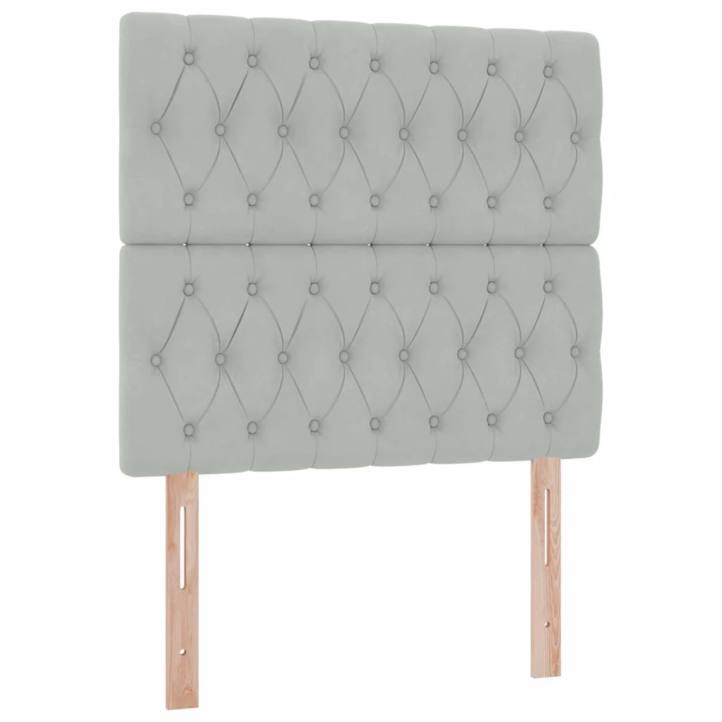 Letto con contenitore e LED Grigio chiaro 90 x 190 cm Velluto 3372693