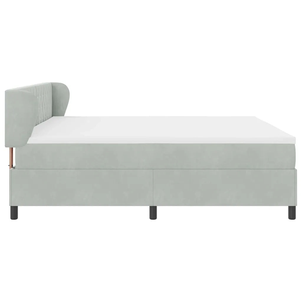 Letto a molle con materasso Grigio chiaro 200 x 200 cm Velluto 3340352
