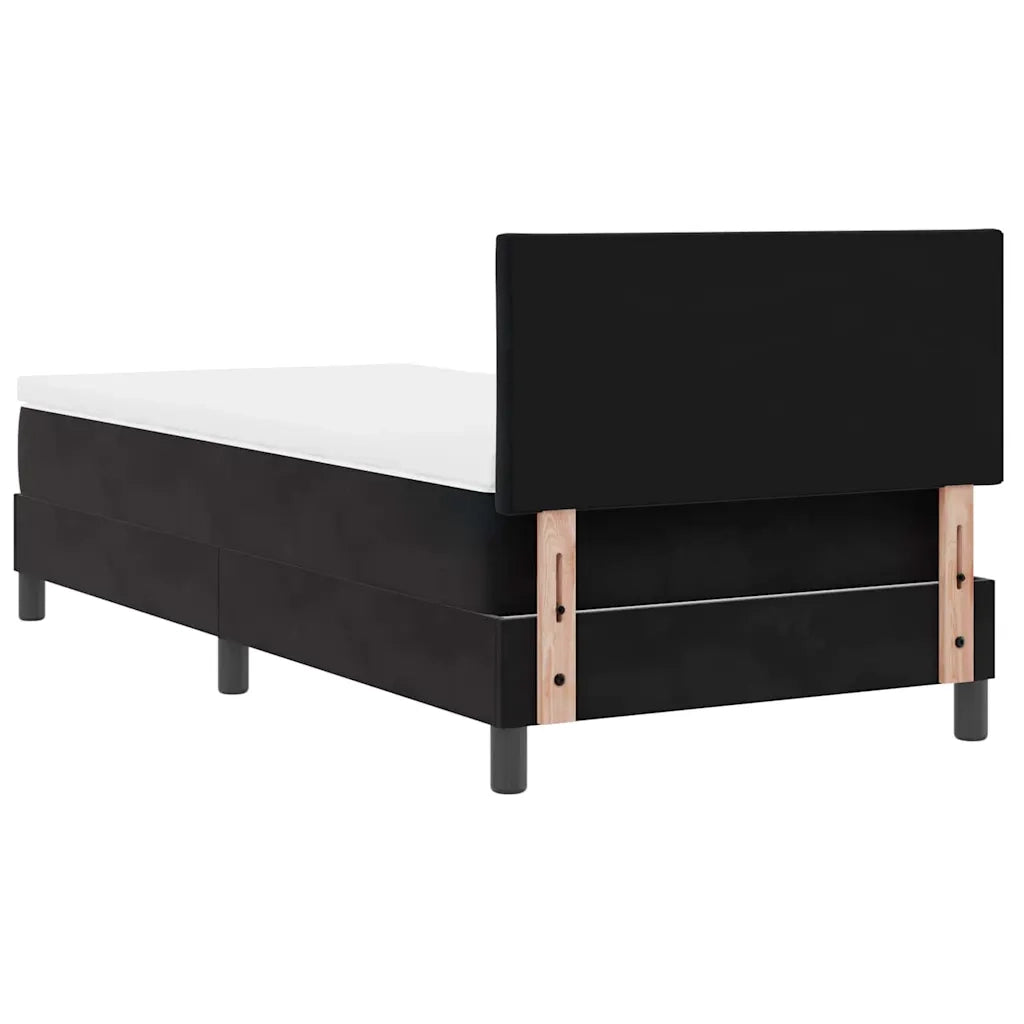 Letto a Sorgente LED con materasso Nero 90 x 200 cm Velluto 3342694