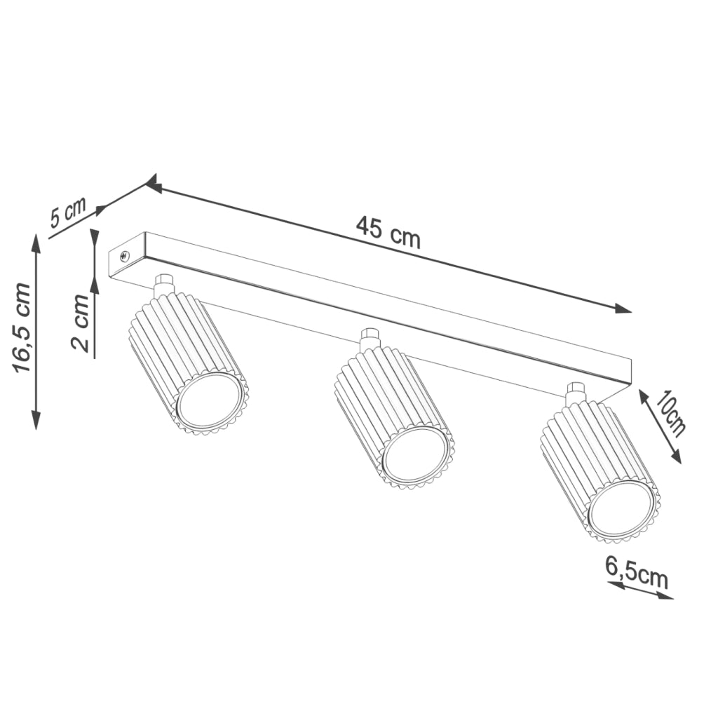 Lampada da soffitto KARBON 3L verde oliva