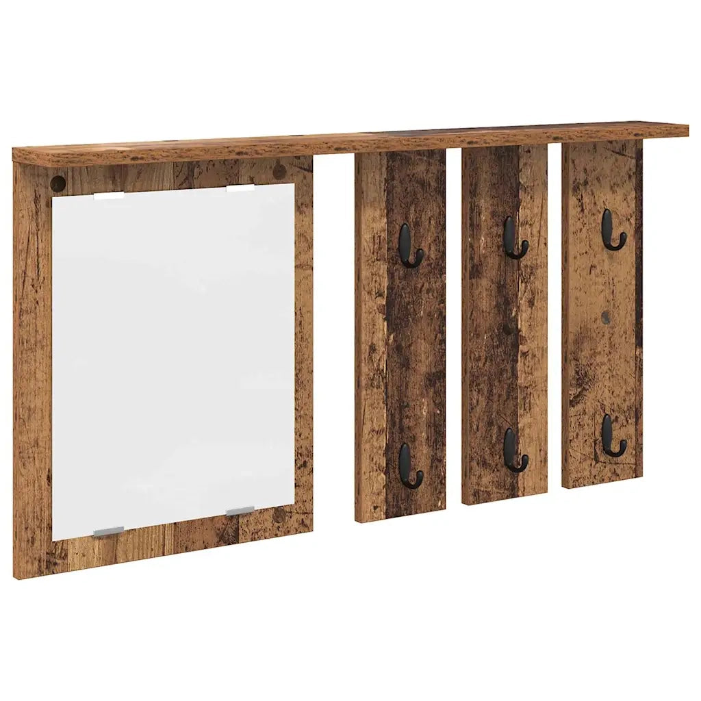 Appendiabiti a muro con specchio Legno vecchio 85 x 10 x 45 cm 874489
