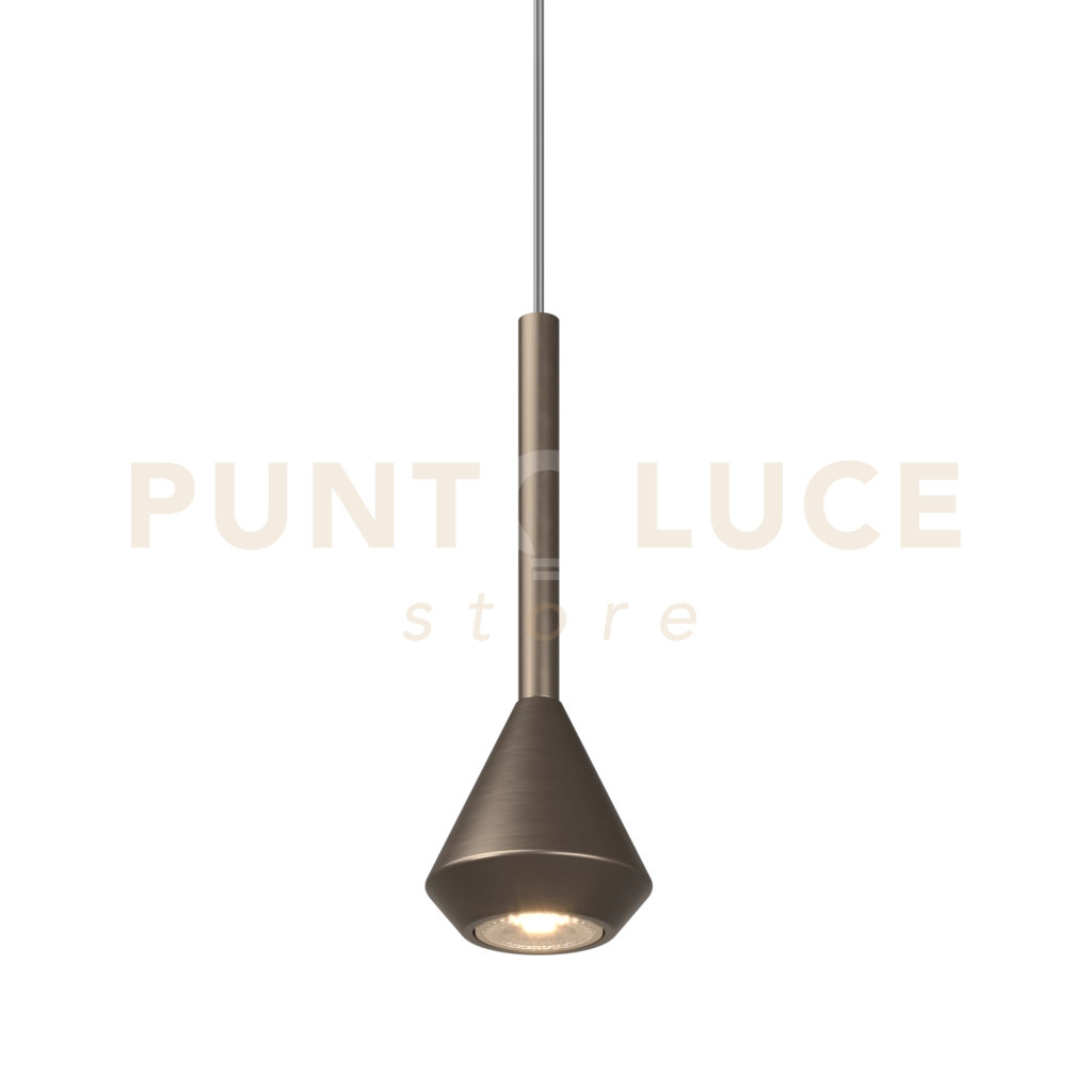 1202 SOSPENSIONE 1 LUCE ATTACCO GU10 COLORE BRONZO CON CAVO CM 250 ROSONE DA ACQUISTARE SEPARATAMENTE