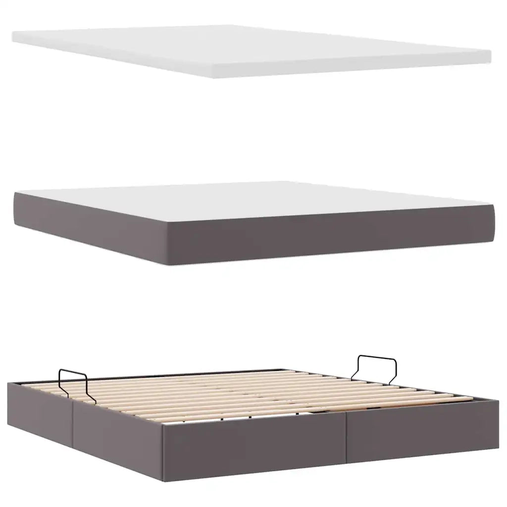 Letto con contenitore e materasso Grigio 160 x 200 cm 3370403