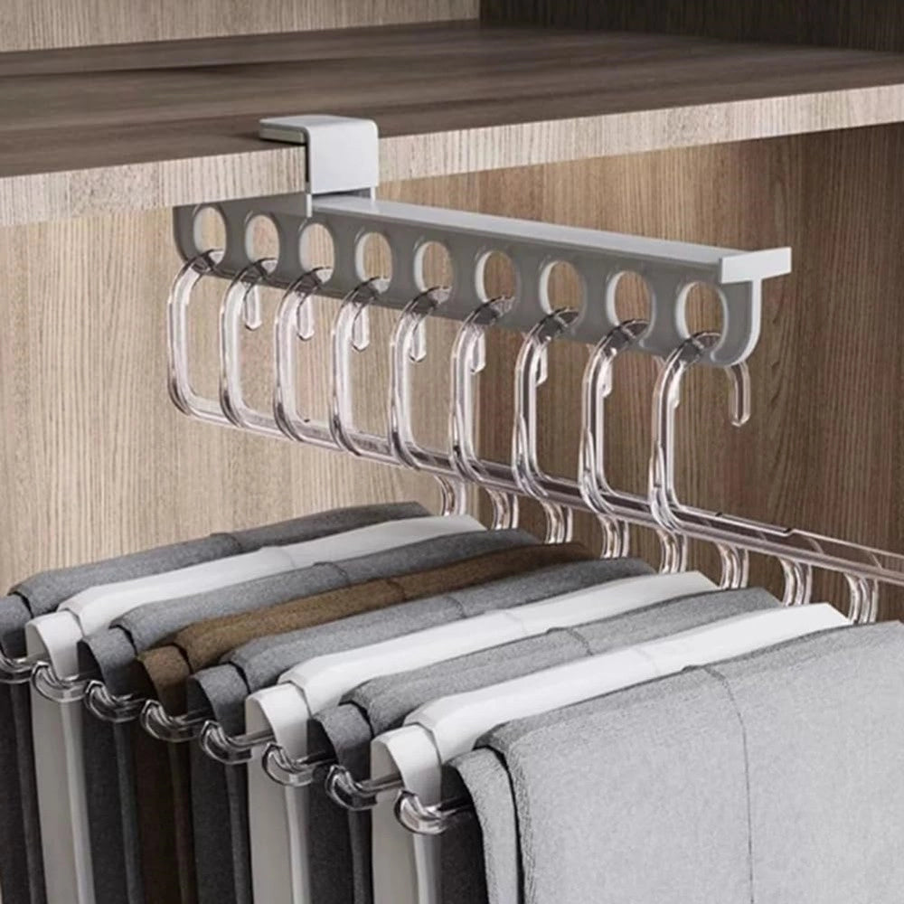Trade Shop - Gancio Per Grucce Appendiabiti Pantaloni Sciarpe Organizzatore Salvaspazio Resistente -