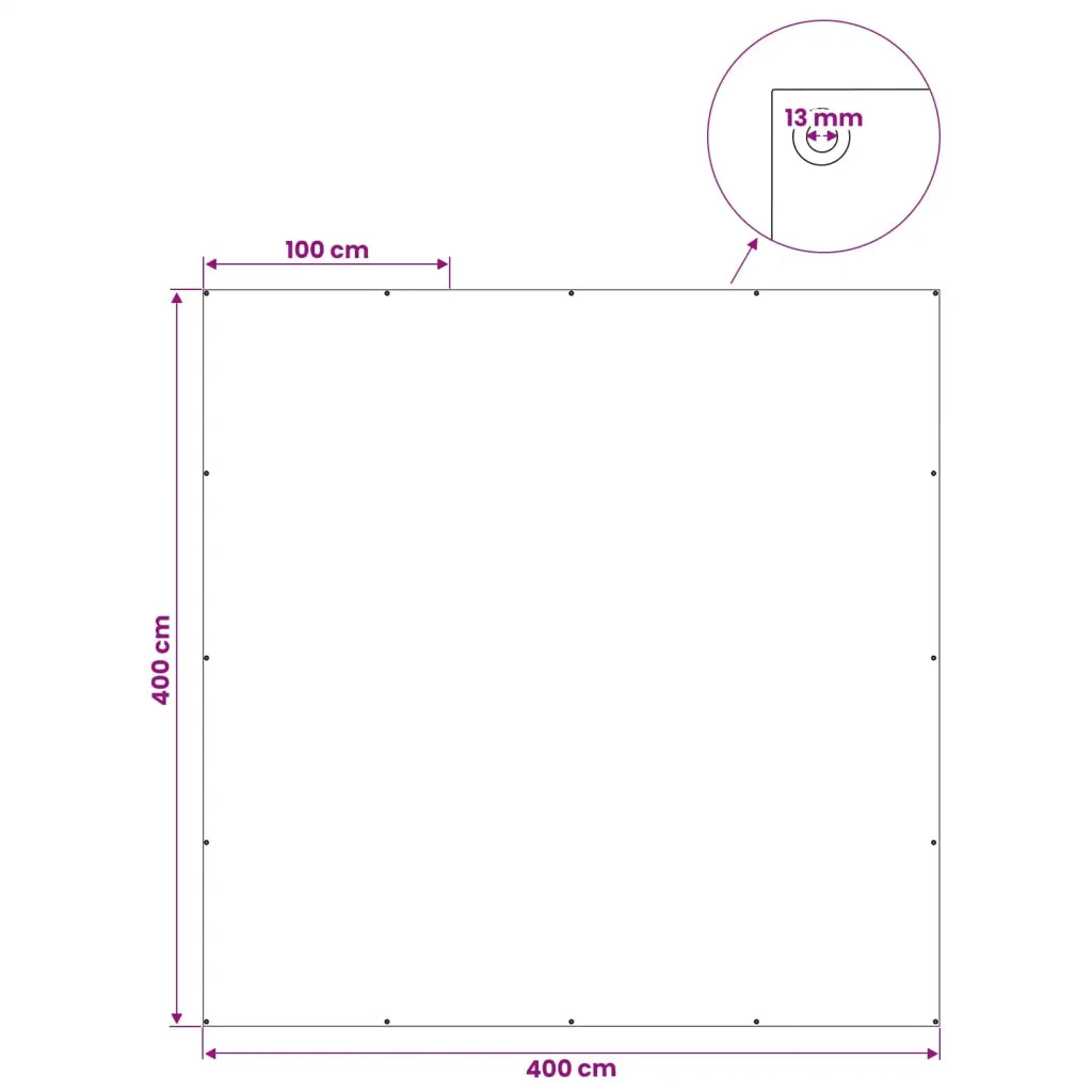 Telo con Occhielli Verde 4 x 4 m 260 gsm PE 42039372