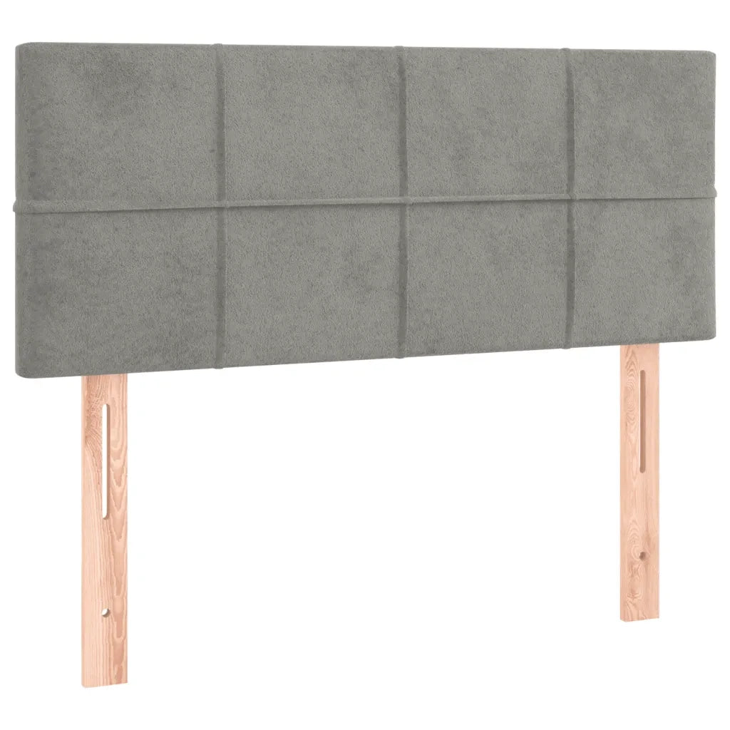 Giroletto a Molle con Materasso Grigio Chiaro 90x200 cm Velluto
