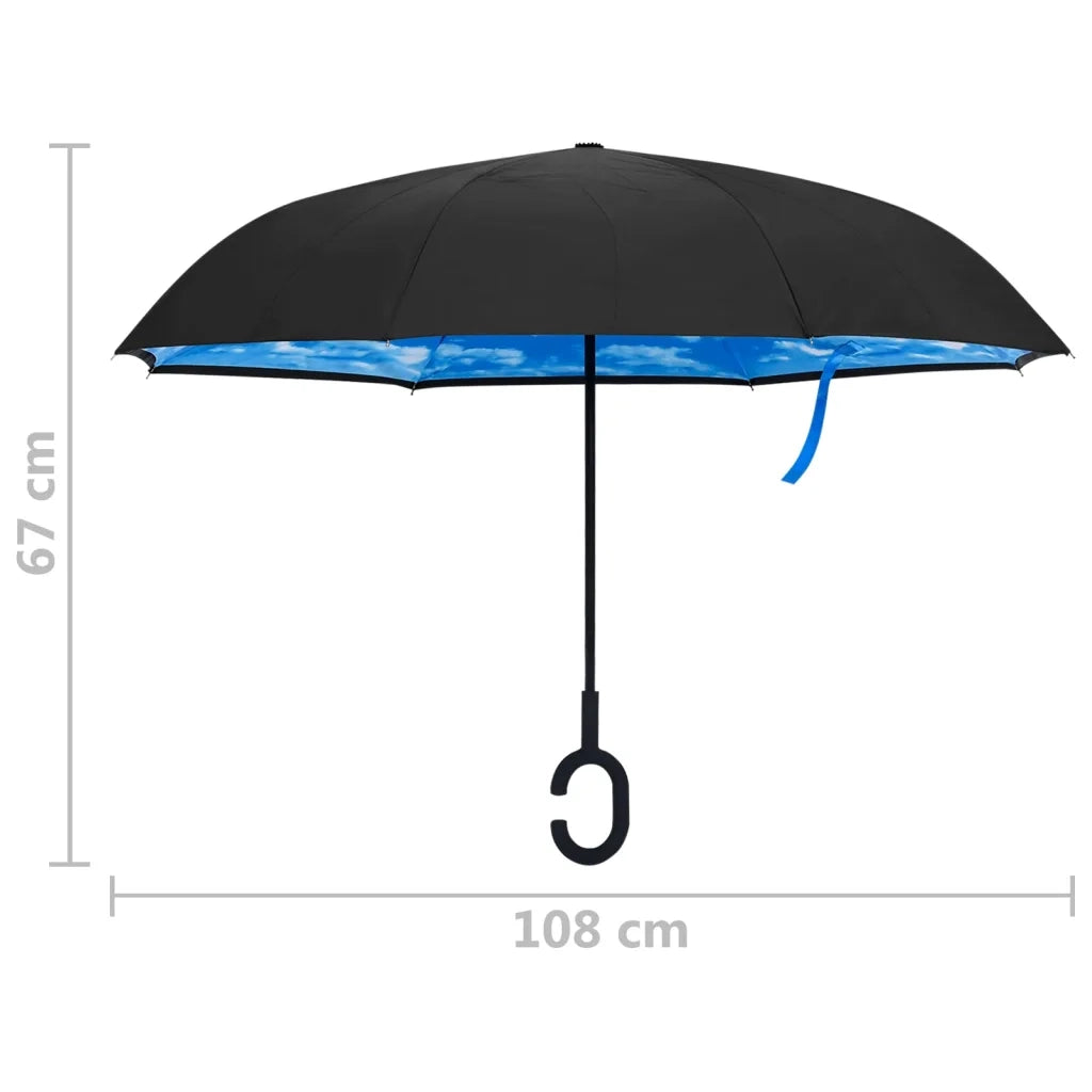 Ombrellone con Maniglia a C Nero 108 cm CFW9174486