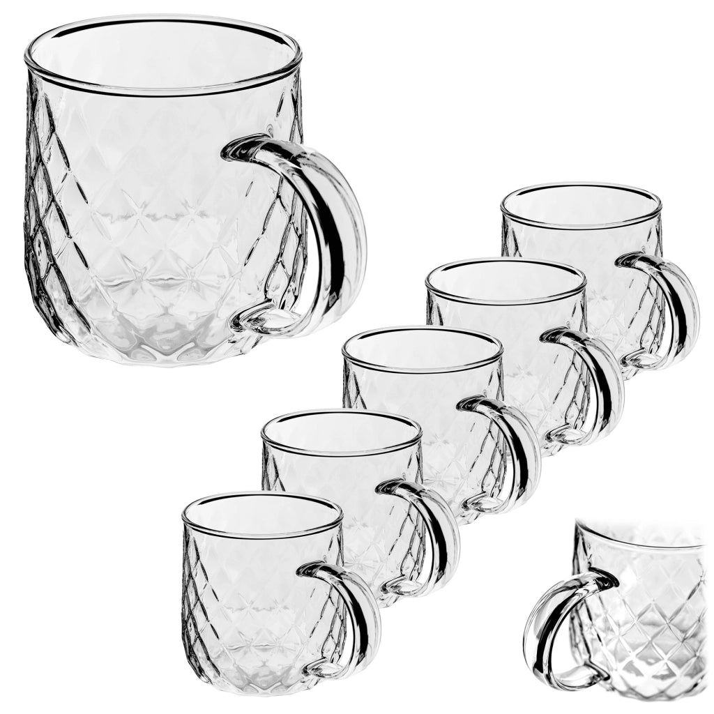 Set di 6 bicchieri da tè KADAX con manico per caffè, 350 ml.