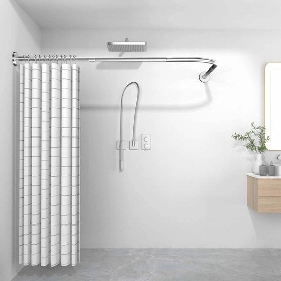 Stang per doccetta a forma L 95-115 cm - Maniglia regolabile per bagno e vasca