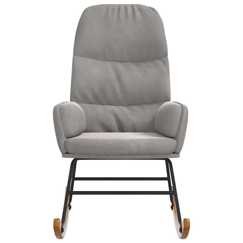 Sedia a Dondolo Grigio Chiaro in Velluto 4102621