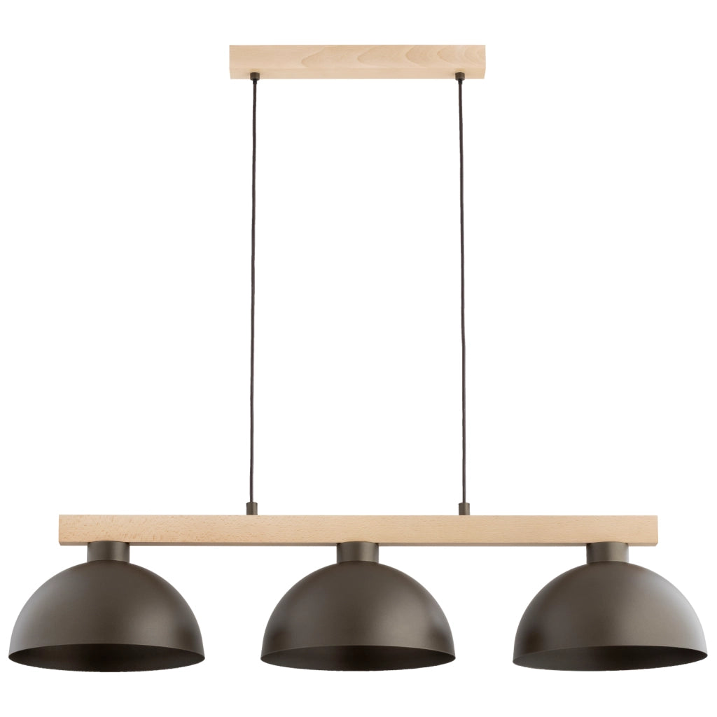 Lampada a sospensione scandinava legno 3xE27 Verta Alfa