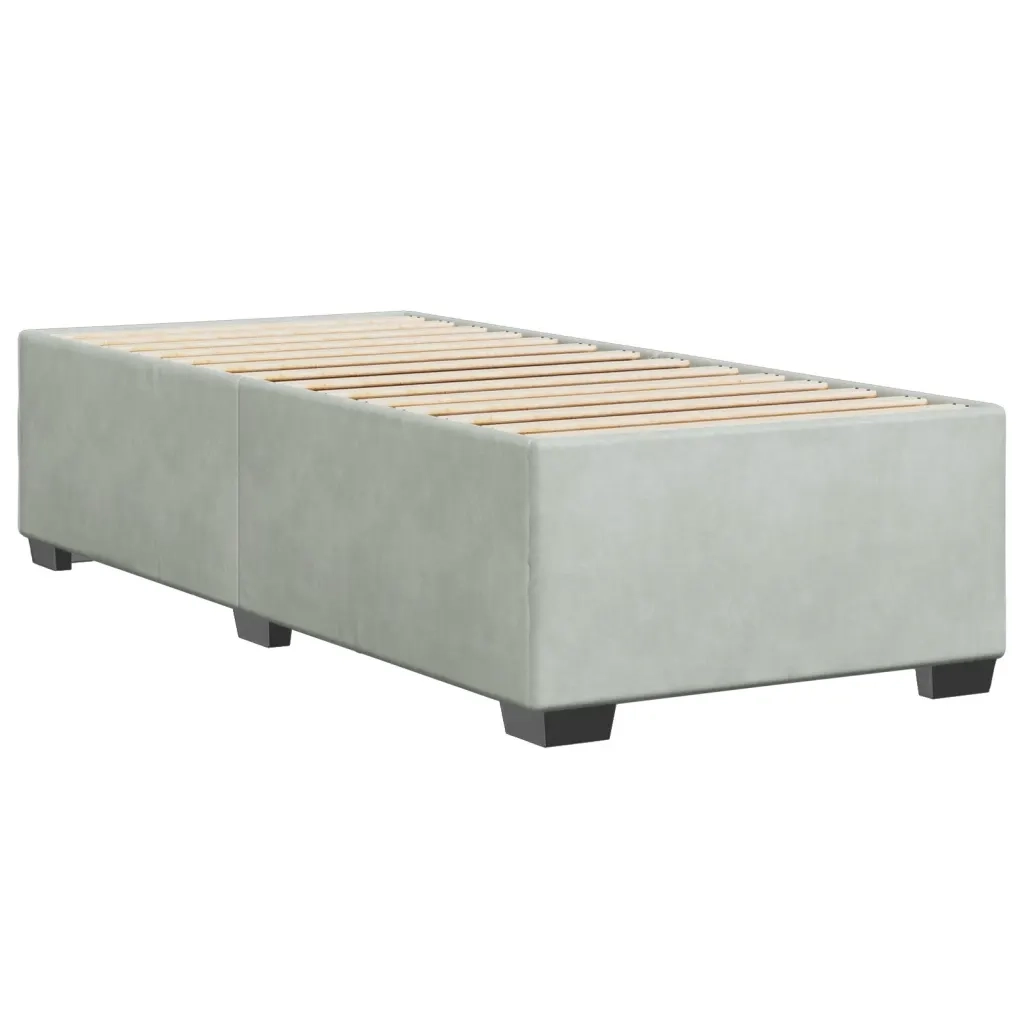 Giroletto senza Materasso Grigio Chiaro 90x200 cm Velluto