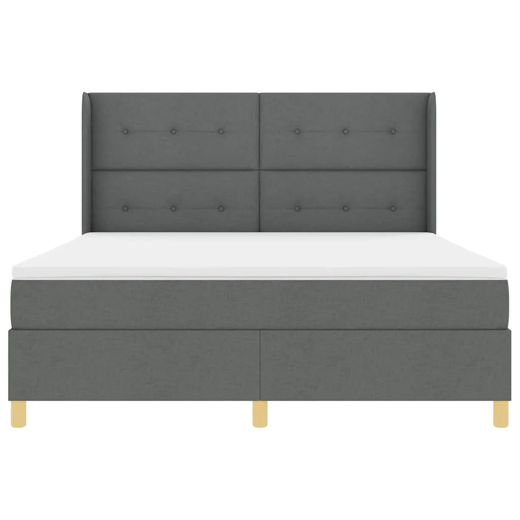 Letto a molle con materasso Grigio scuro 180 x 200 cm Tessuto 3341848