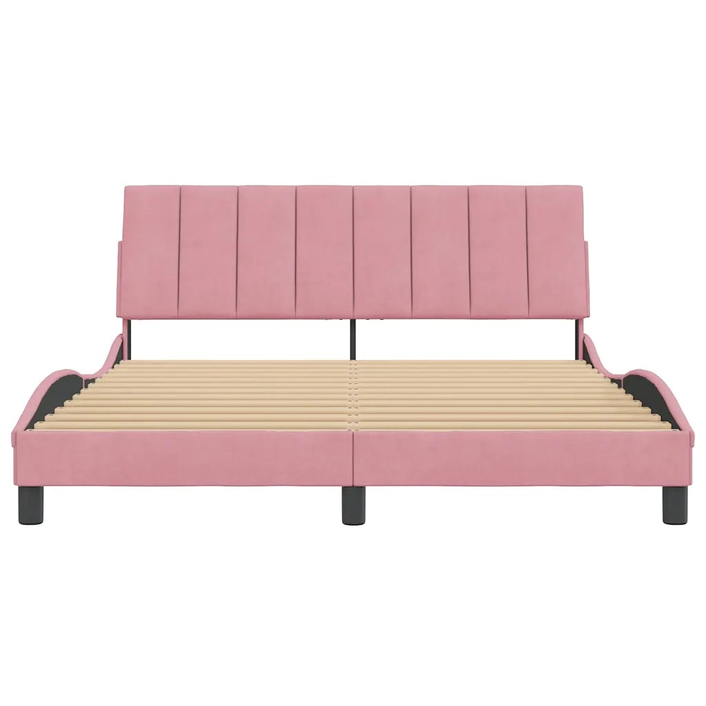 Giroletto senza Materasso Hanko Rosa 160x200 cm in Velluto