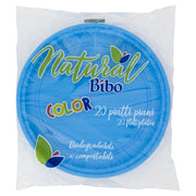 MAURY'S PIATTI PIANI BIOPLASTIC DIAMETRO 21,5 CM 20 PEZZI IN COLORAZIONE AZZURRA