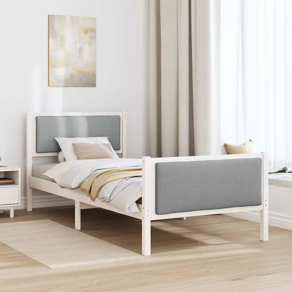 Struttura del letto-Giroletto Grigio chiaro 100 x 200 cm Tessuto 315156