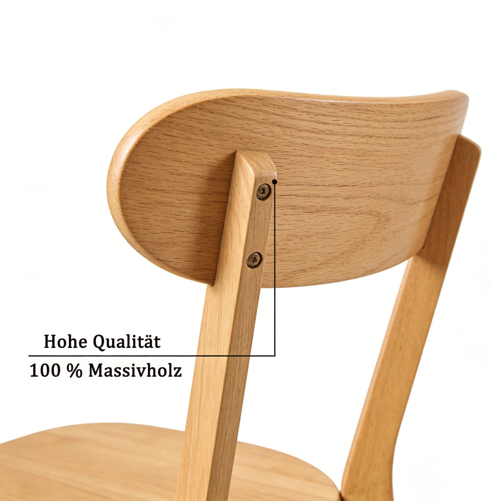 SEDIA da pranzo Set da 2 pezzi in legno massello colore legno