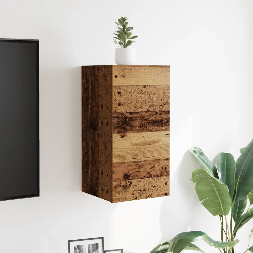 Mobili Porta TV a Parete 2pz Legno Antico 30,5x30x30 cm 856413