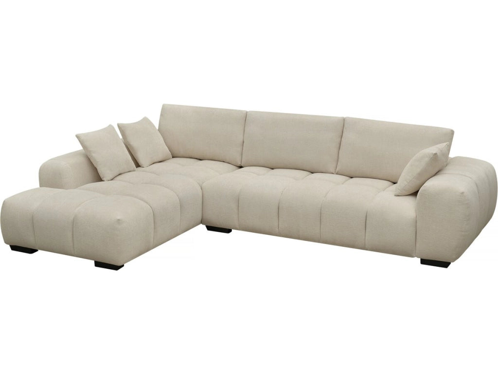 Divano angolare in tessuto "Monceau" – 3 posti – Beige
