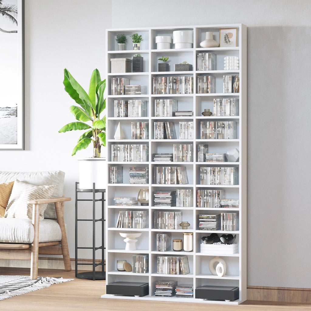 Libreria per CD/DVD ¨C Xylo ¨C 36 Scomparti Regolabili Bianco
