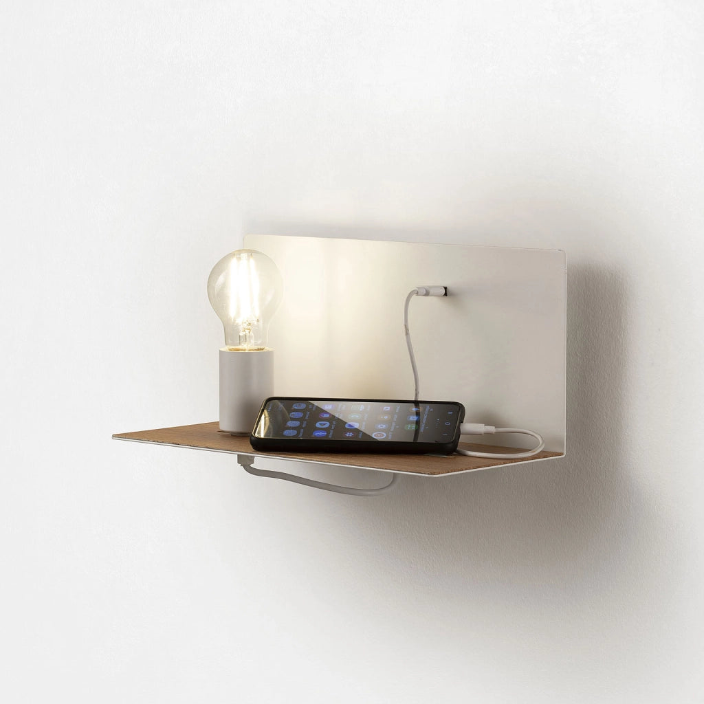 Applique con usb IVORY bianco