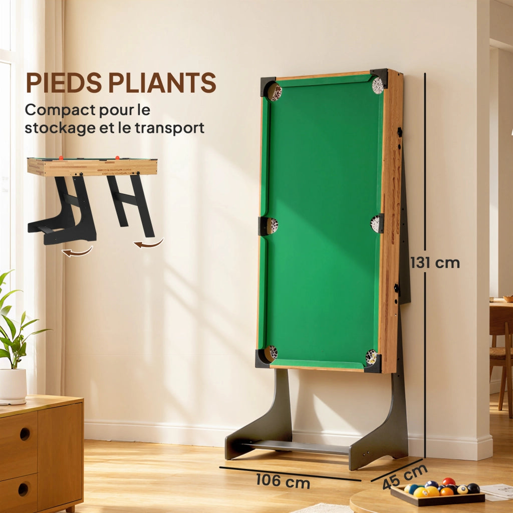 Tavolo da gioco multifunzione 13 in 1 pieghevole ¨C Xylo ¨C calcetto biliardo legno 120x106x82cm