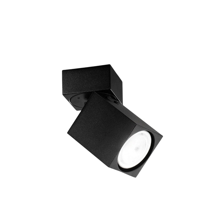 Applique a led CONNECT orientabile quadrata Nera da 1xGu10 Perenz