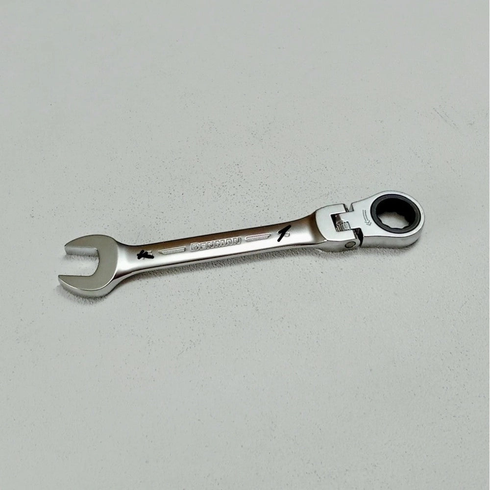 Benman 11mm chiave combinata a cricchetto snodata professionale