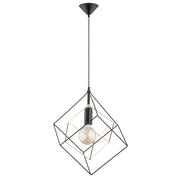 Lampada a sospensione geometrica nero-oro E27 15W Alfa