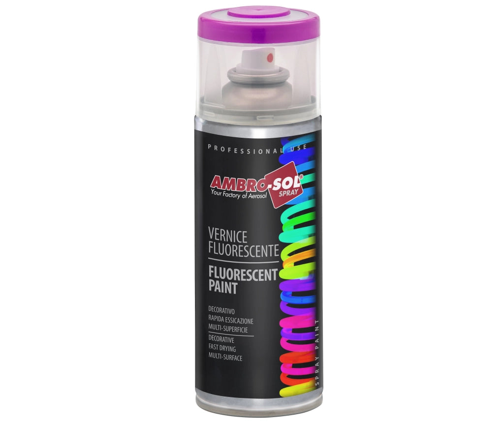 BOMBOLETTA SPRAY FLUORESCENTE AMBROSOL 400 ml - Rosa - 6 pezzi- AMBROSOL
