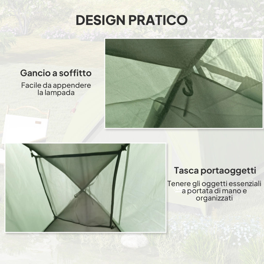 Tenda da Campeggio ¨C Minimal ¨C Verde 2x2x1.35m