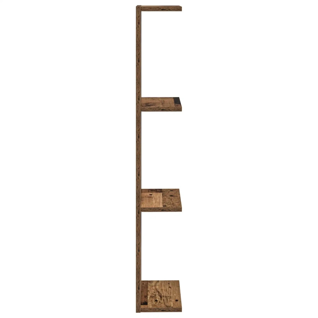 Scaffale da parete 2 pz Legno antico 25 x 15 x 100 cm 8012393