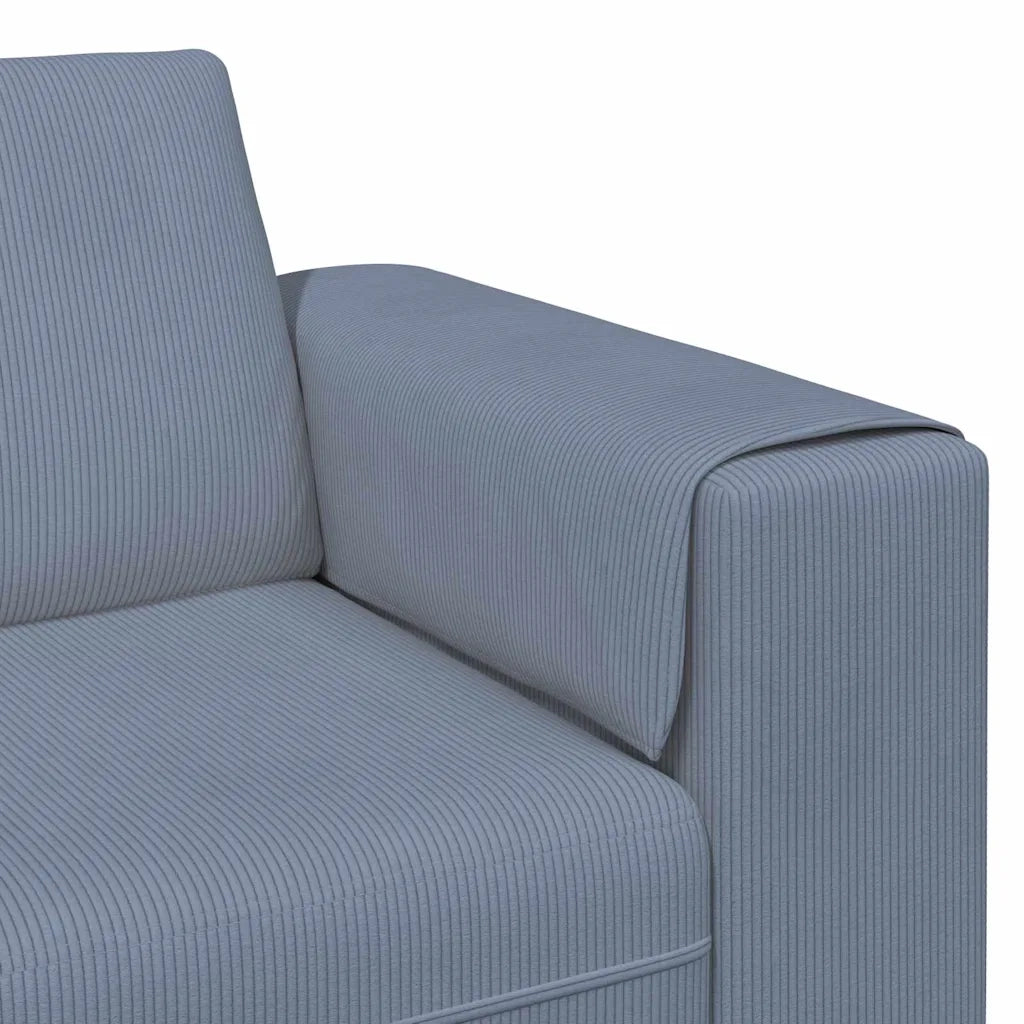Divano con cuscino-Sofa-Divanetto Blu 250 x 77 x 76 cm Tessuto in Cords