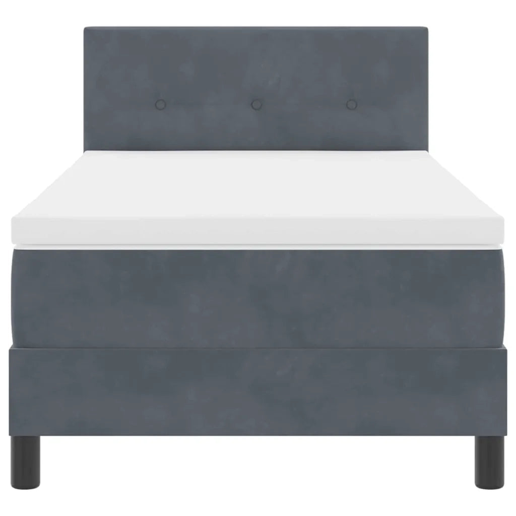 Letto a molle con materasso Grigio scuro 80 x 200 cm Velluto 3339135