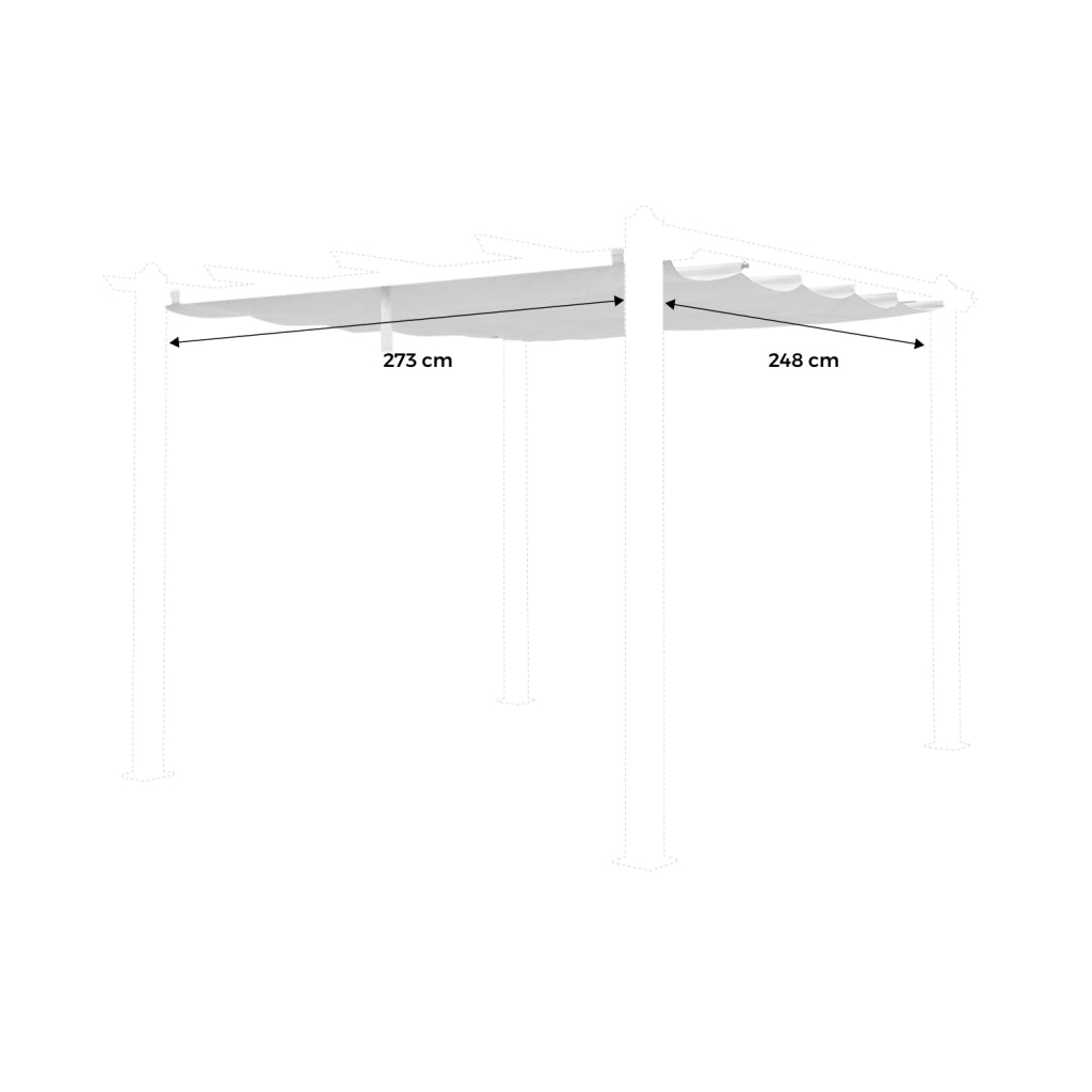 Telone per pergola condate  in poliestere  3x3 m, grigio