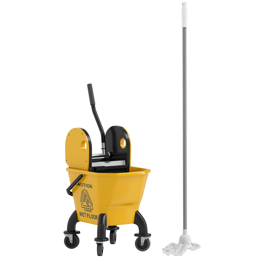 Secchio per Mop con Ruote e Strizzatore Staccabile 26 Litri ¨C Minimal ¨C Giallo