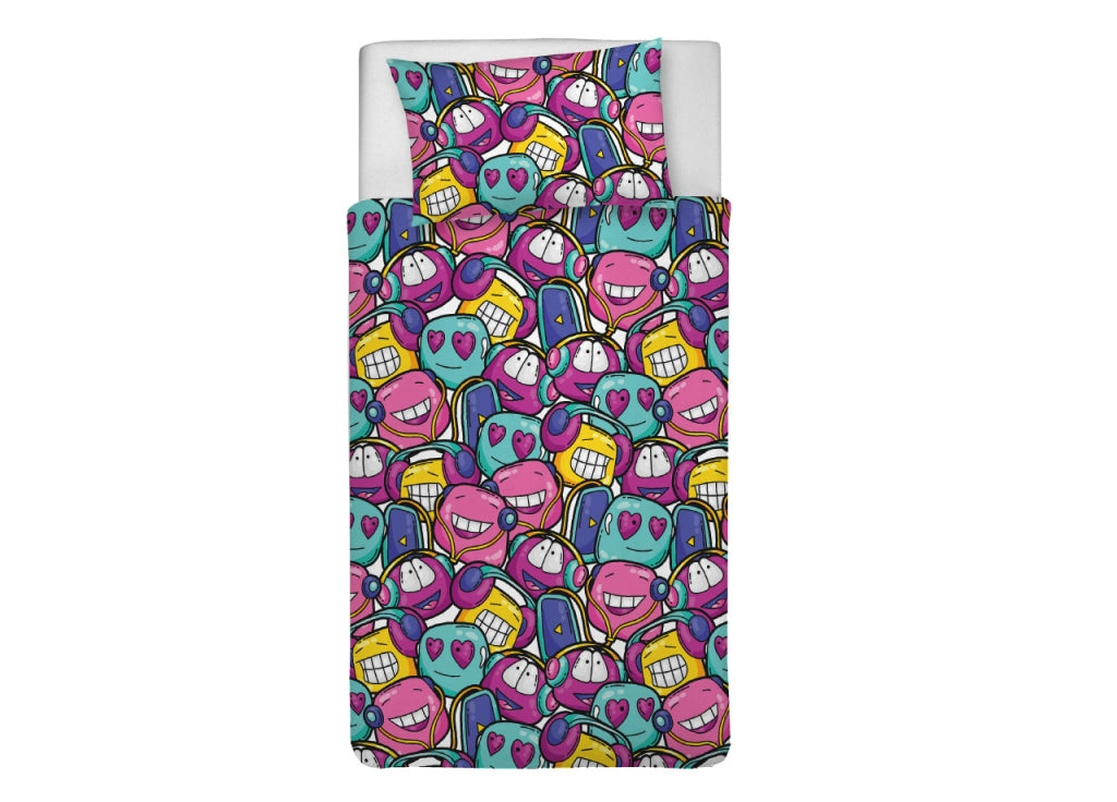 Copripiumino Sacco Piumone Freestyle Per Ragazzi 100% Cotone Digitale Pop - Piazza E Mezza - Pop