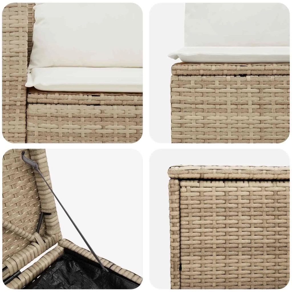 Set di divani 7 pz Beige e Bianco Crema 3448848