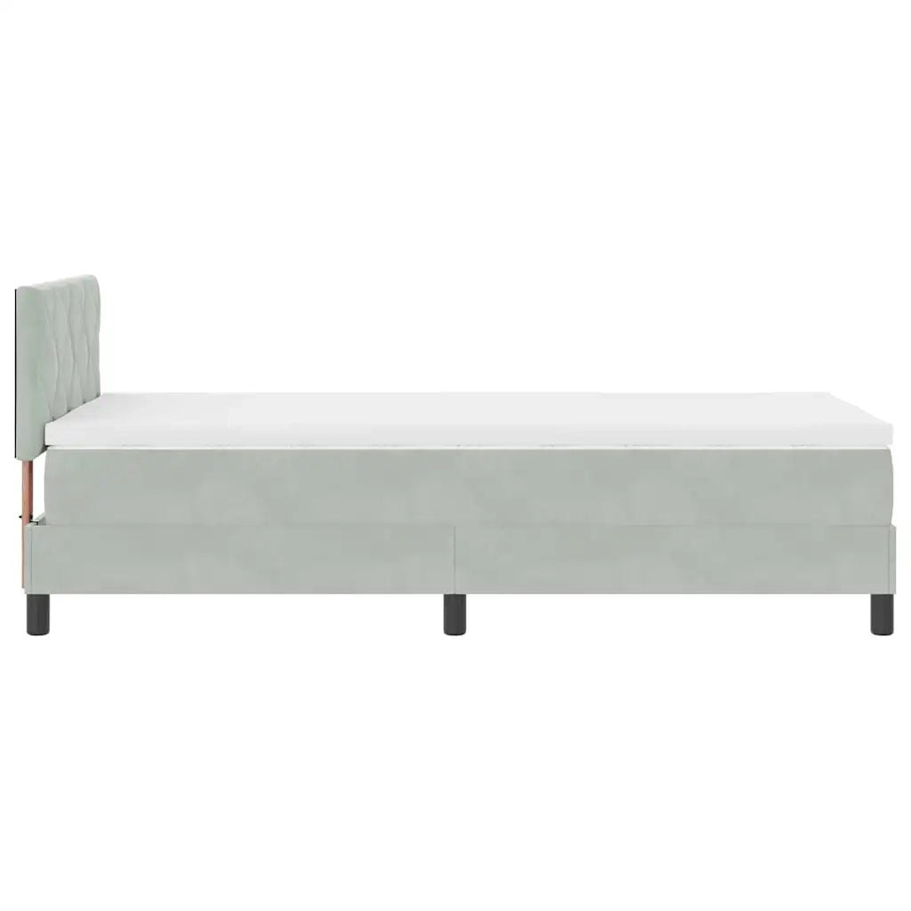 Letto a molle con testiera Grigio chiaro 90 x 190 cm Velluto 3339206