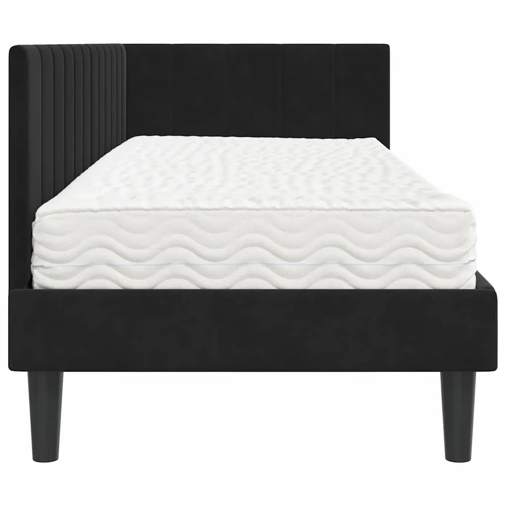 Struttura Letto Angolare con Materasso 2 pcs Nero Velluto 3393883