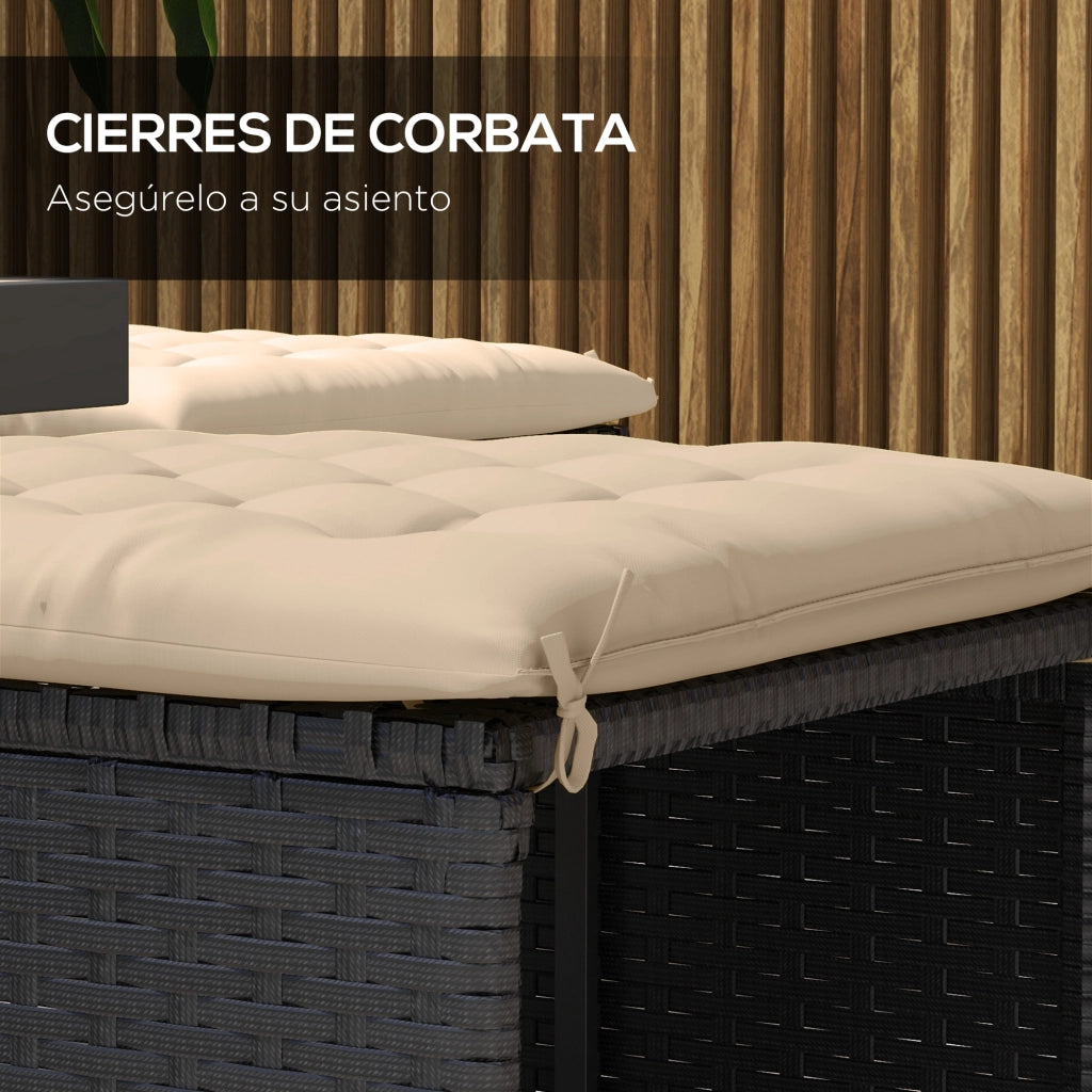 Set 6 Cuscini per Sedie ¨C Xylo ¨C Imbottiti con Lacci 40x40 cm Cachi