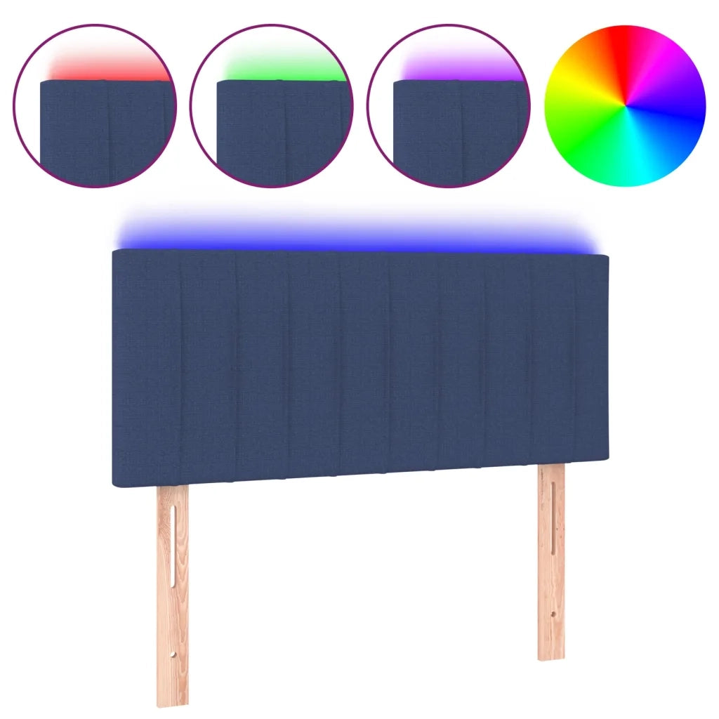 Testiera a LED Blu 80x5x78/88 cm in Tessuto 3121830