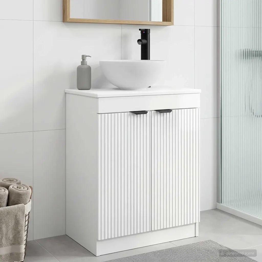 Mobile da bagno con lavabo Bianco Lucido 54 x 35 x 83 cm 890142