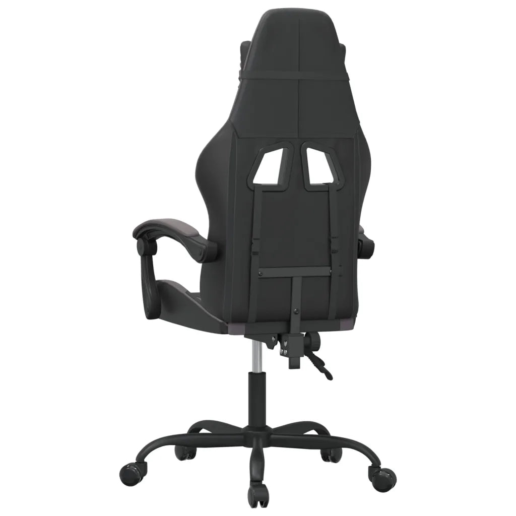Sedia da Gaming Girevole Nera e Grigia in Similpelle 349571