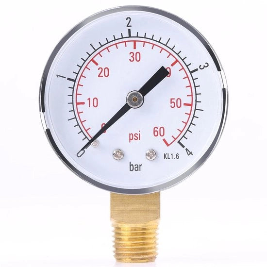 Distributore di carburante mini - Densità 0-4 Bar - Manometro 0-60 PSI - Connettore NPT - Disco di misura 50 mm - Materiale metallico